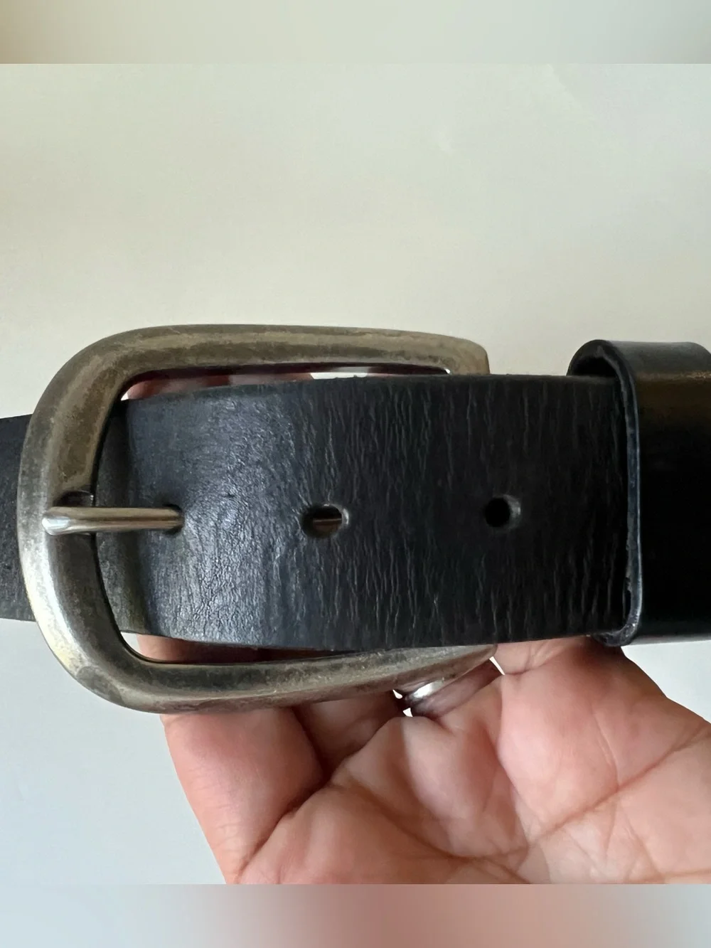 Diesel Black Leather Studded Belt with Silver Buckle Made in Italy Vintage